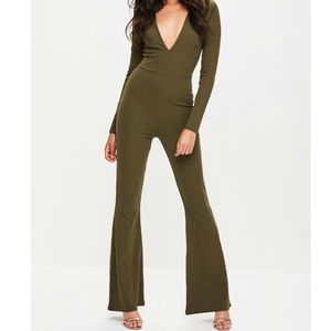Olive green missguided jumpsuit